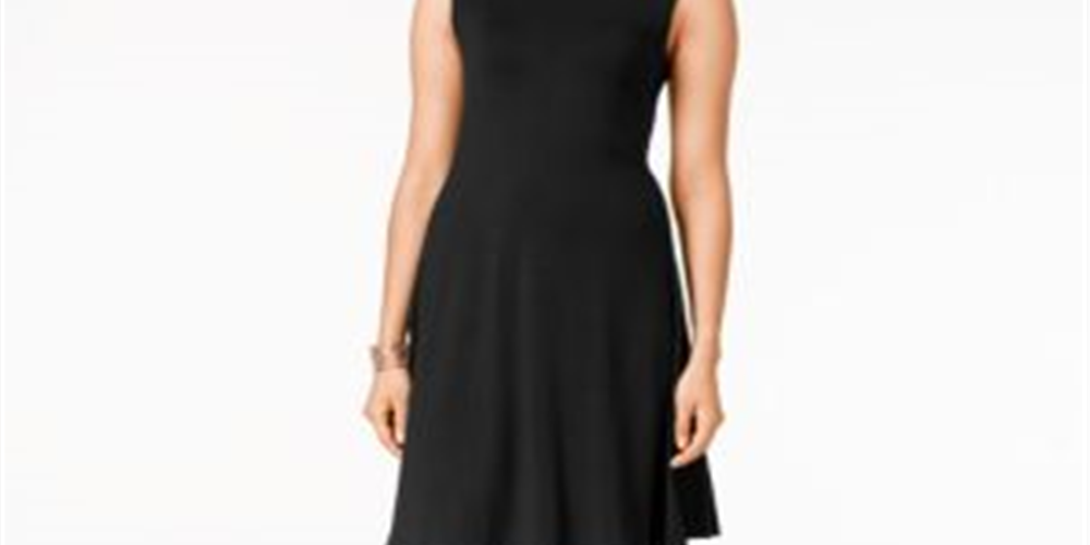 Style & Co Women's Sleeveless Swing Dress Black Size Petite