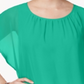 JM Collection Women's Flutter Sleeve Top Green Size XX-Large
