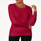 Karen Scott Women's Cable Knit Crewneck Sweater Red Size XX-Large