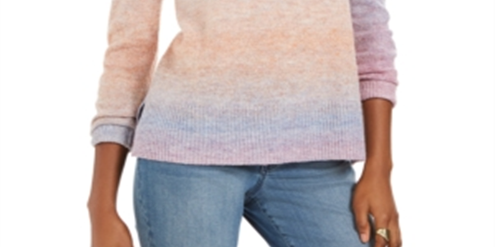 Style & Co Women's Ombre Sweater Purple Size X-Small