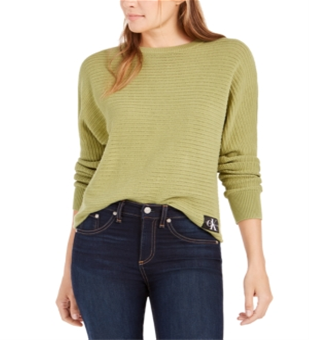 Calvin Klein Women's Cotton Sweater Green Size Medium