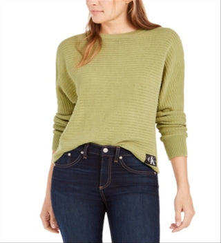 Calvin Klein Women's Cotton Sweater Green Size Medium