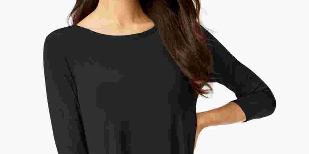 Alfani Women's High Low Jersey Tunic Top Black Size XX-Large