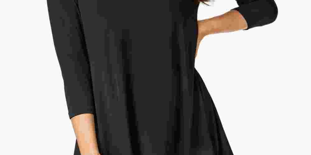Alfani Women's High Low Jersey Tunic Top Black Size XX-Large
