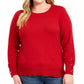 Michael Kors Women's Plus Lace Up Sleeves Ribbed Trim Sweater Red Size0X