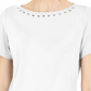 Karen Scott Women's Grommet-Trim Top White Size Medium