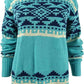Weatherproof Vintage Women's Blanket Fair Isle Ribbed Trim Pullover Sweater Blue Size Small