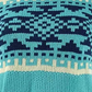 Weatherproof Vintage Women's Blanket Fair Isle Ribbed Trim Pullover Sweater Blue Size Small