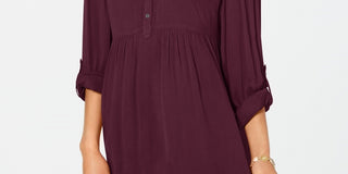 Style & Co Women's Babydoll Tunic Shirt Purple Size PXL