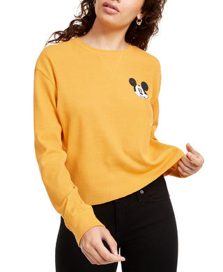 Disney Junior's Mickey Mouse Graphic Print Thermal Top Gold Size X-Small