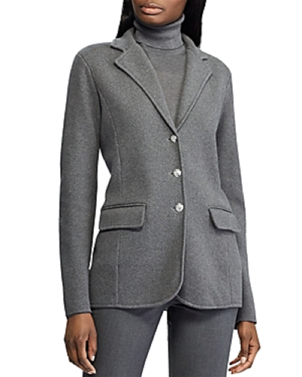 Ralph Lauren Women's Gray Blazer Jacket Gray Size Large