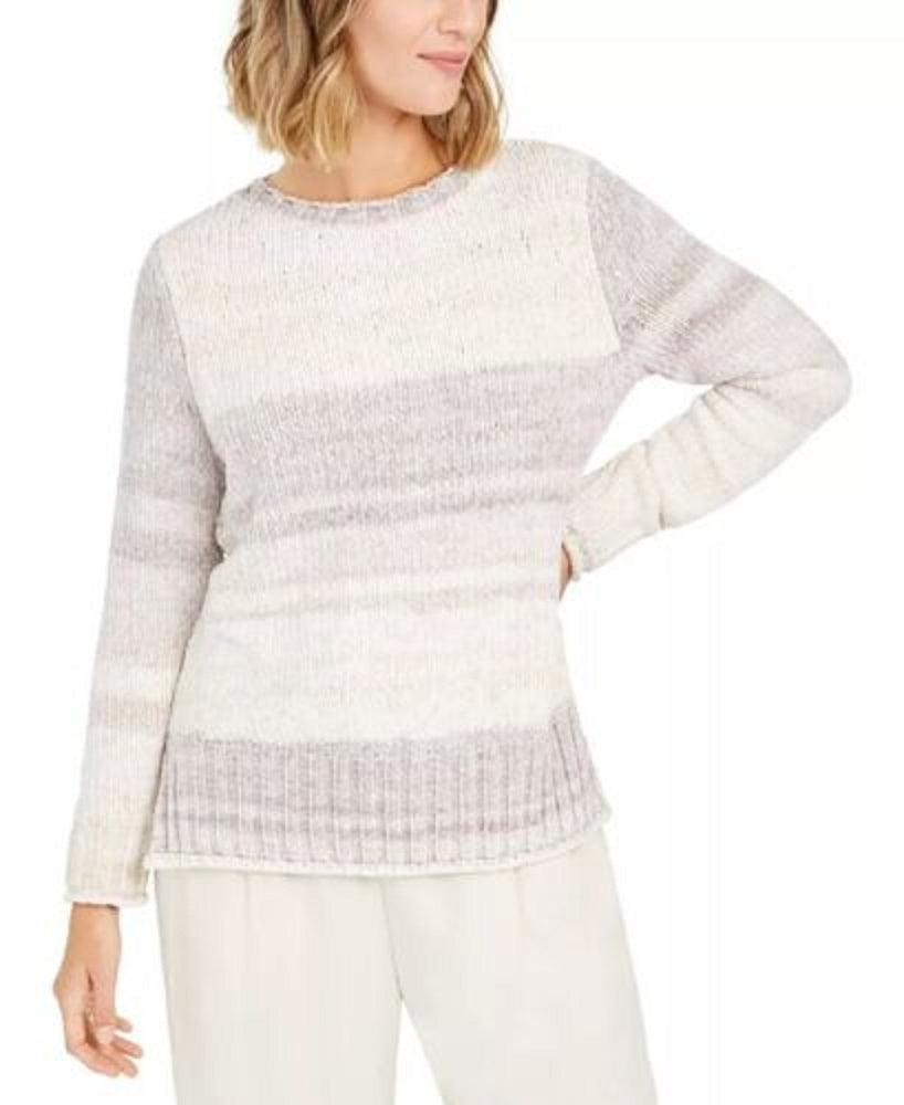 Style & Co Women's Chenille Space Dyed Sweater White Size PXL
