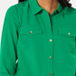 Charter Club Women's Solid Button Up Shirt Green Size PXL