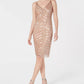 Adrianna Papell Women's Hand-Beaded Sheath Dress Pink Size 14
