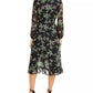 Q & A Women's Floral Print Midi Wrap Dress Purple Size Large