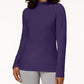 Karen Scott Women's Cotton Mock Neck Top Purple Size Small