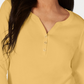 Karen Scott Women's Cotton Henley Top Yellow Size Large