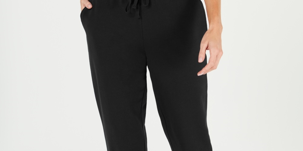 Karen Scott Women's Sport Drawstring Waist Jogger Pants Black Size X-Small