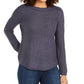 INC International Concepts Women's Petite Shine Sweater Navy Size Small