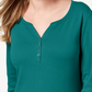 Karen Scott Women's Cotton Henley Top Blue Size Large