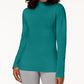 Karen Scott Women's Cotton Mock Neck Top Blue Size Large