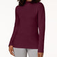 Karen Scott Women's Cotton Mock-Neck Top  Medium Red Size Small