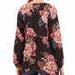 Style & Co Women's Printed Handkerchief Hem Peasant Top Black Size X-Large