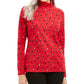 Karen Scott Women's Long Sleeve Turtleneck Printed Top Red Size Small