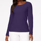 Karen Scott Women's Cotton Scoop Neck Top Purple Size Large