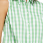 Charter Club Women's Gingham-Print Tie-Hem Shirt Bright Green Size 12