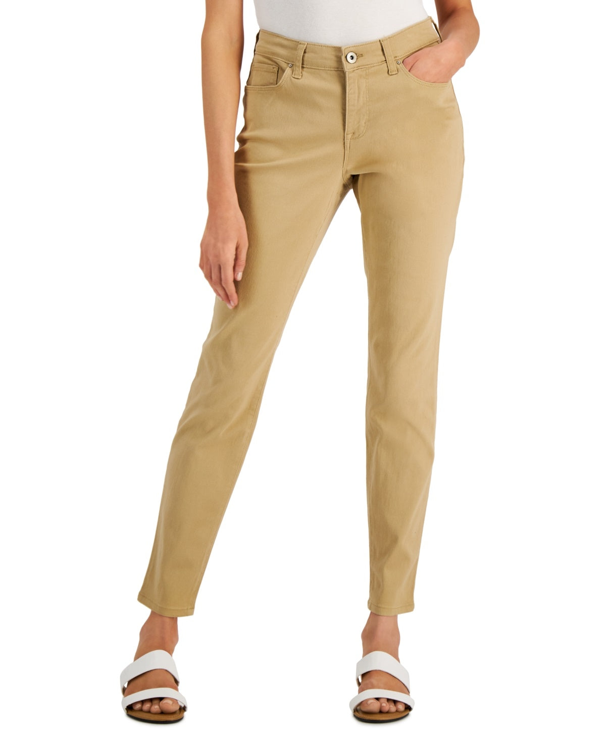 Style & Co Women's Curvy Skinny Ankle Jeans Brown Size 8