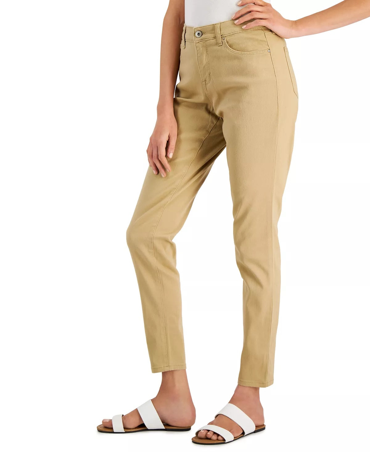 Style & Co Women's Curvy Skinny Ankle Jeans Brown Size 8