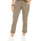 Style & Company Women's Belted Mid Rise Cuffed Pants Green Size 8