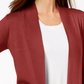 JM Collection Women's Open-Front Cardigan Red Size XX-Large