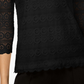 Charter Club Women's 3/4 Sleeve Lace Top Black Size XX-Large
