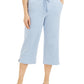 Karen Scott Women's Drawstring-Waist Capri Pants Blue Size Small
