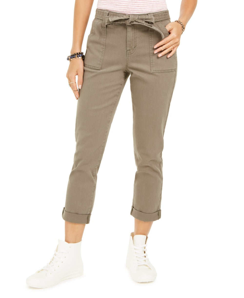 Style & Co Women's Belted Cuffed Jeans Green Size 6