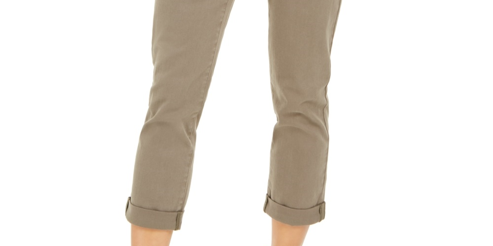 Style & Co Women's Belted Cuffed Jeans Green Size 6