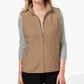 Karen Scott Women's Brown Zippered Sleeveless Vest Top Brown Size Small