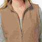 Karen Scott Women's Brown Zippered Sleeveless Vest Top Brown Size Small