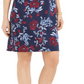 Karen Scott Women's Printed Boat Neck Dress Blue Size Small