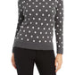 Charter Club Women's Petite Polka Dot Sweater Gray Size Petite