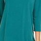 JM Collection Women's Ring Neck 3/4 Sleeve Top Green Size PS