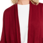 JM Collection Women's Ribbed Handkerchief-Hem Cardigan Medium Red Size X-Large