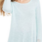 Style & Co Women's Pointelle Trim Marled Tunic Sweater Green Size Small