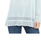 Style & Co Women's Pointelle Trim Marled Tunic Sweater Green Size Small
