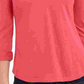 Charter Club Women's Supima Cotton Split Neck Top  Red Size Small