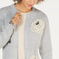 Style & Co Women's Embroidered Floral Jacquard Long Cardigan Gray Size XX-Large