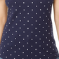 Karen Scott Women's Printed Embroidered Boat Neck Cotton Top Blue Size Small