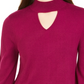 Style & Co Women's Mock Neck Keyhole Sweater Pink Size X-Small